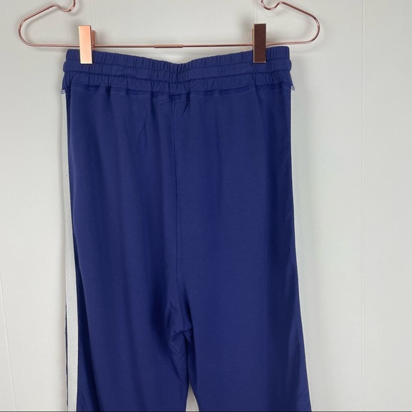 Stripe & Stare Blue White Striped Wide Leg Athleisure Pants - Picture 7 of 7